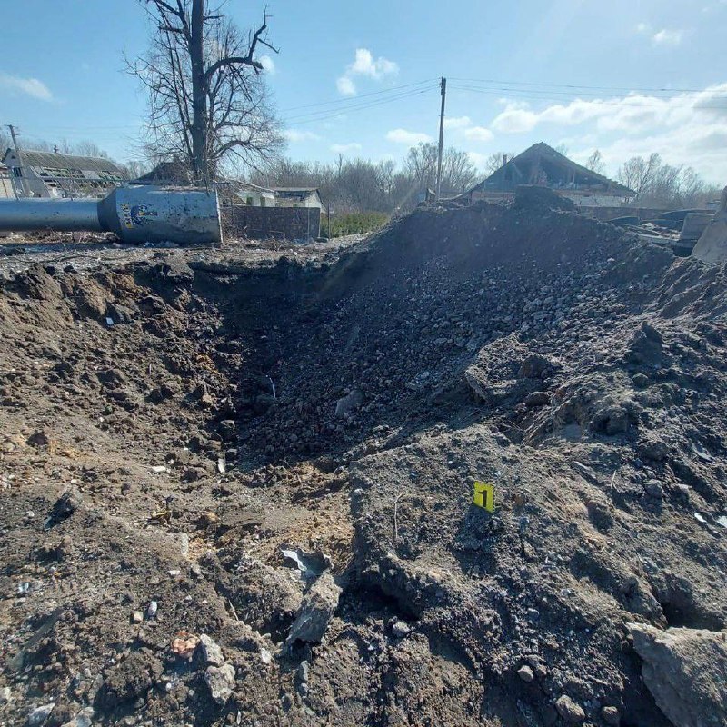 Zerstörung durch russischen Beschuss in Liptsy in der Region Charkiw