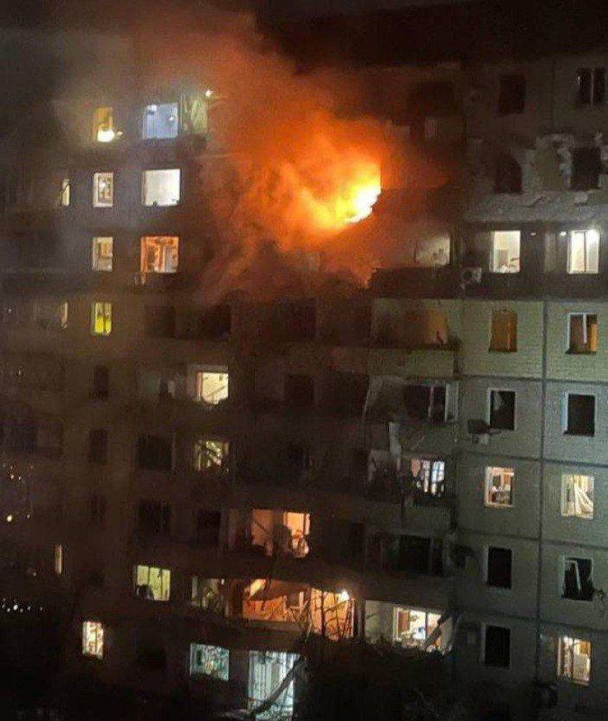 Russian Kh-59 missile reportedly hit residential house in Kryvyi Rih, the house caught fire