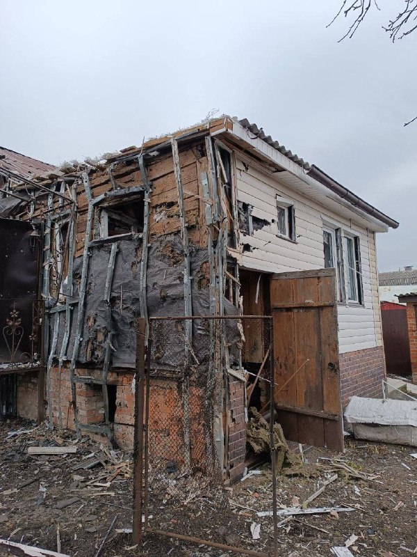 Damage in Grayvoron as result of shelling