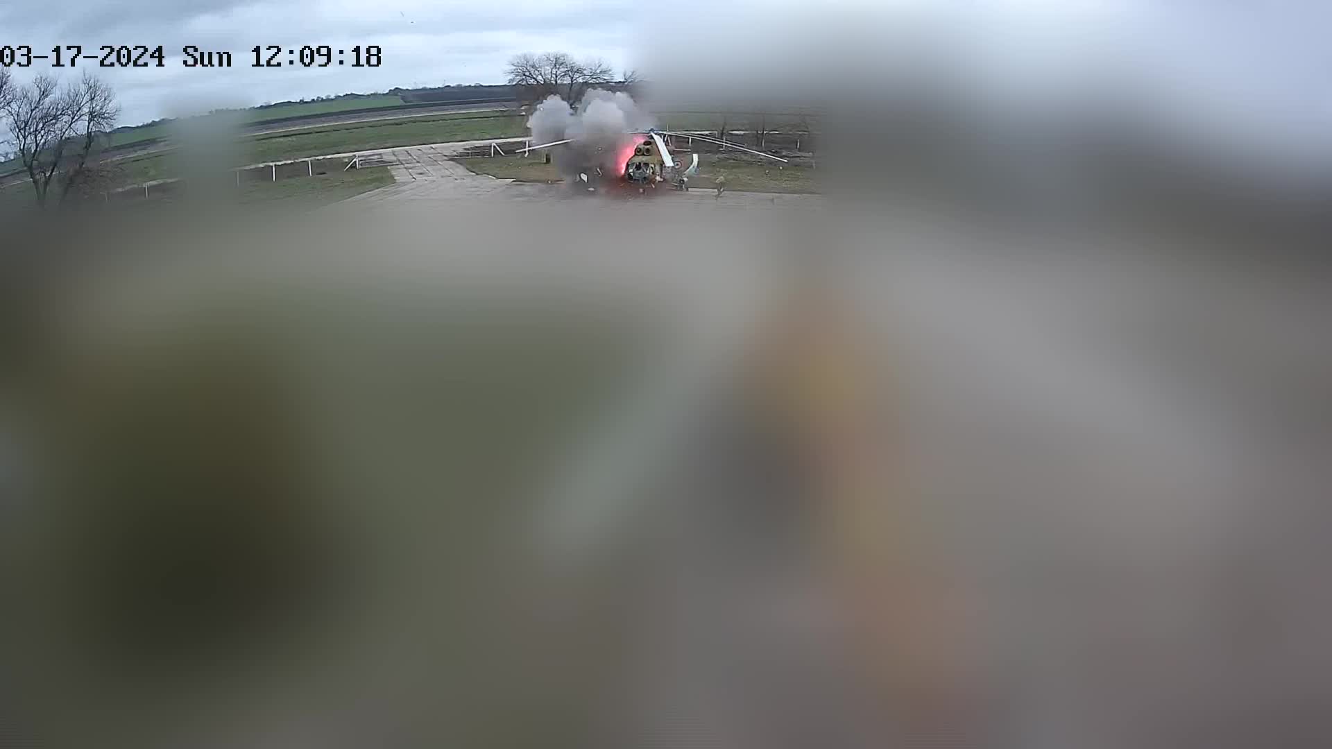 Video of Mi-8 helicopter destroyed by a drone in Transnistria