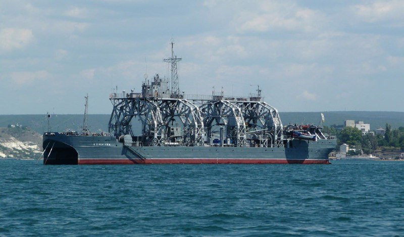 Two employees of the Russian Navy auxiliary fleet were wounded after an attack on the rescue ship Communa in Sevastopol