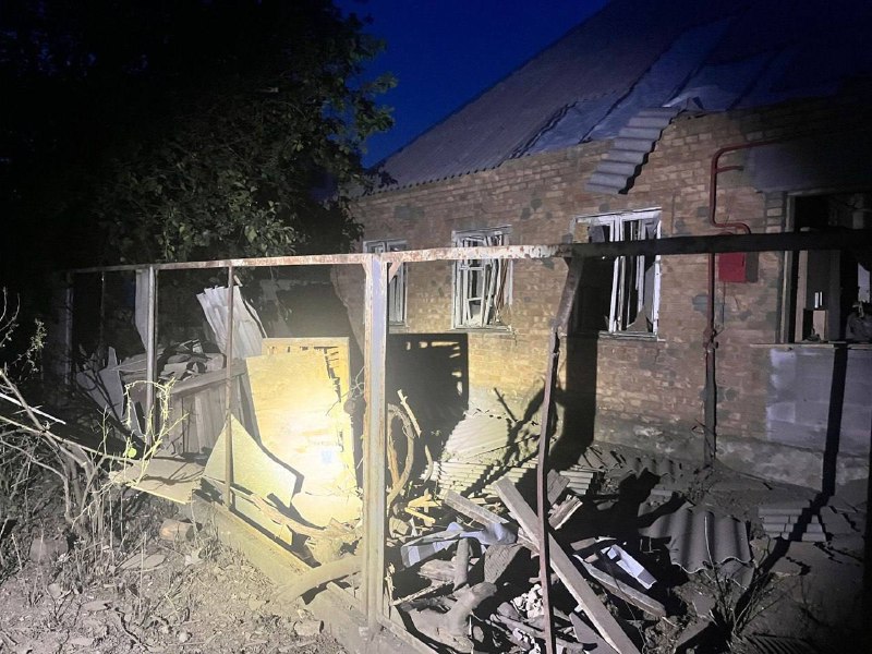 Schäden an der Infrastruktur im Bezirk Dnipro infolge des Angriffs von Shahed-Drohnen