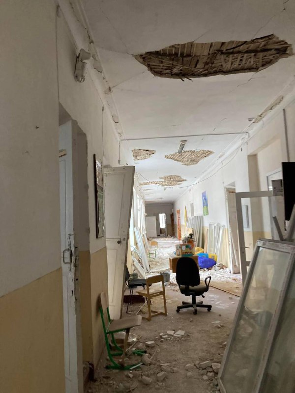 Damage in Beryslav as result of shelling