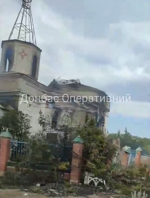 A church destroyed in Torske as result of shelling