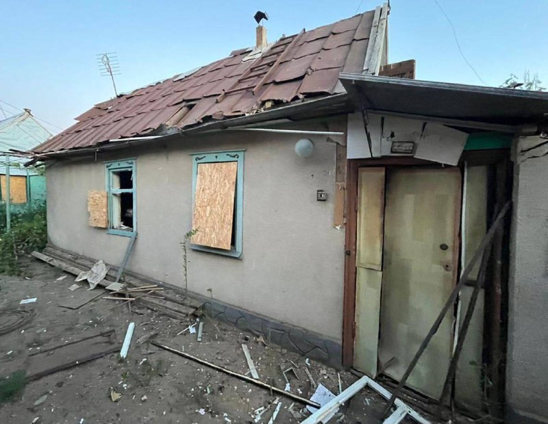 Damage in Nikopol district as result of drone attacks and artillery shelling
