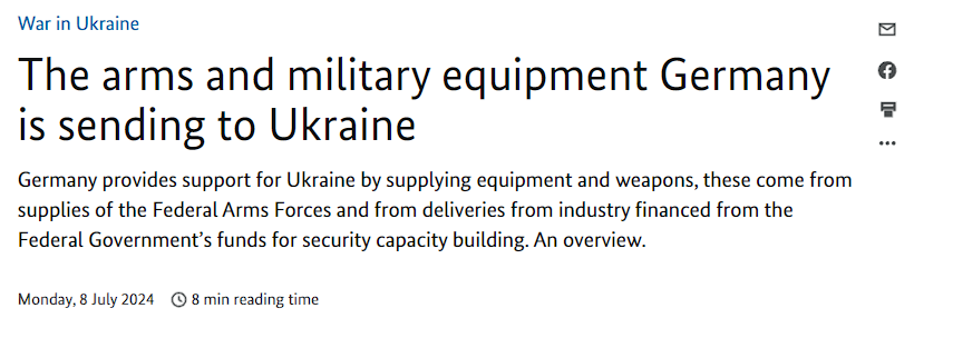 Germany updated its list with aid provided to Ukraine to include more ammunition for main battle tank LEOPARD and Patriot air defense battery   missiles, 2 air surveillance radar TRML-4D