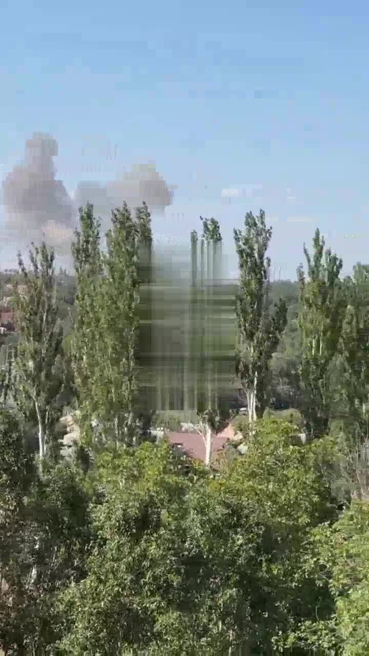 Smoke rising in Pokrovsk after bombardment