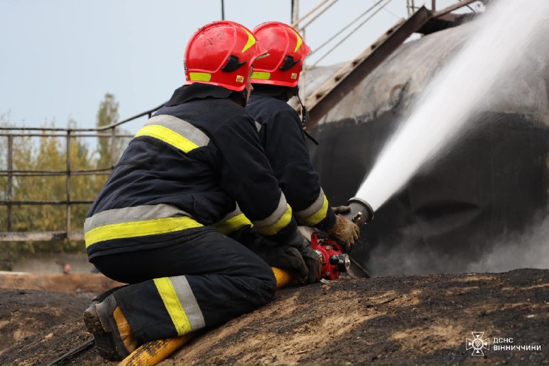 Big fire at infrastructure in Vinnytsia region as result of Shahed drone strike