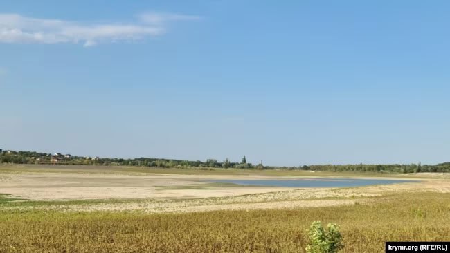 Im Taigan-Stausee auf der besetzten Krim ist kein nutzbares Wasser mehr vorhanden