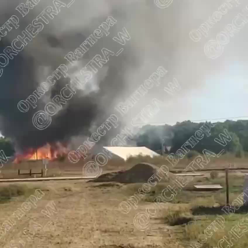 В Краснодарском крае России горит военная база Молькино, где раньше базировалась ЧВК Вагнера