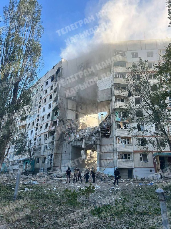 At least 3 person killed, 15 wounded as result of Russian airstrikes in Kharkiv. Mutlistorey residential apartments block has been partially collapsed