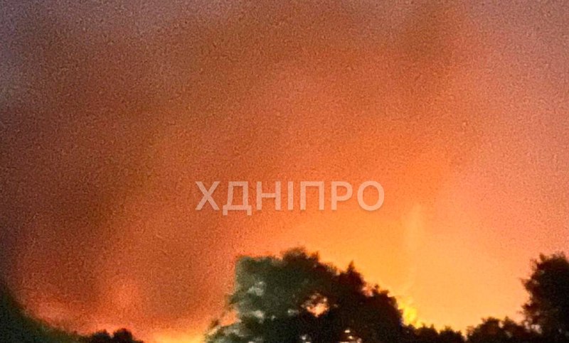 Big fire in Dnipro city as result of Russian ballistic missile strike