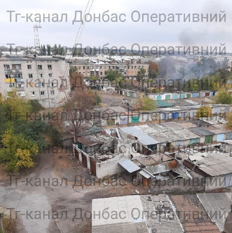 Destruction in Lyman of Donetsk region as result of Russian bombardment