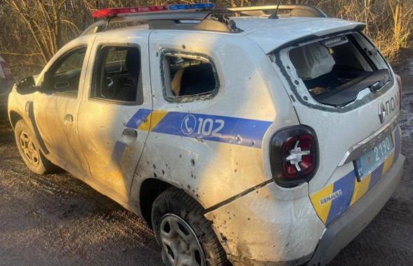 3 policemen wounded as result of the drone strike at their vehicle in Kupiansk district of Kharkiv region