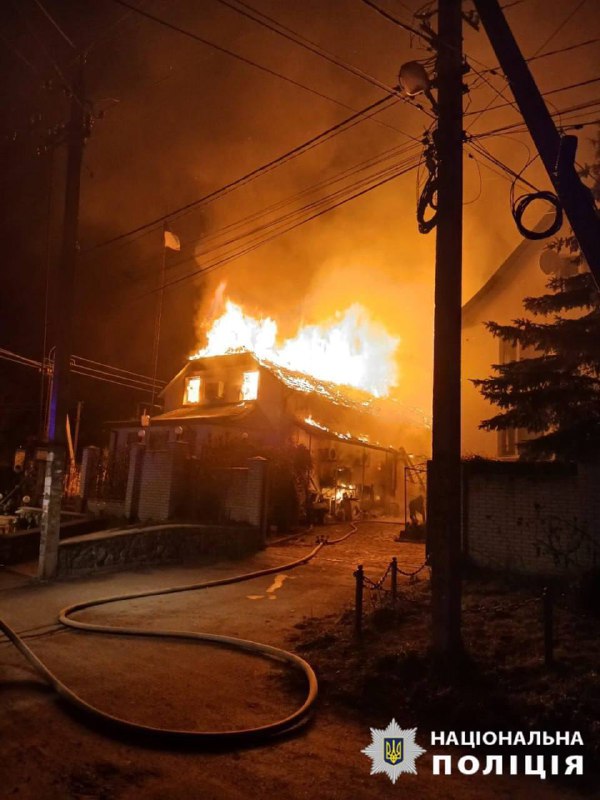 A child wounded as result of the drone attack in Buchansky district of Kyiv region