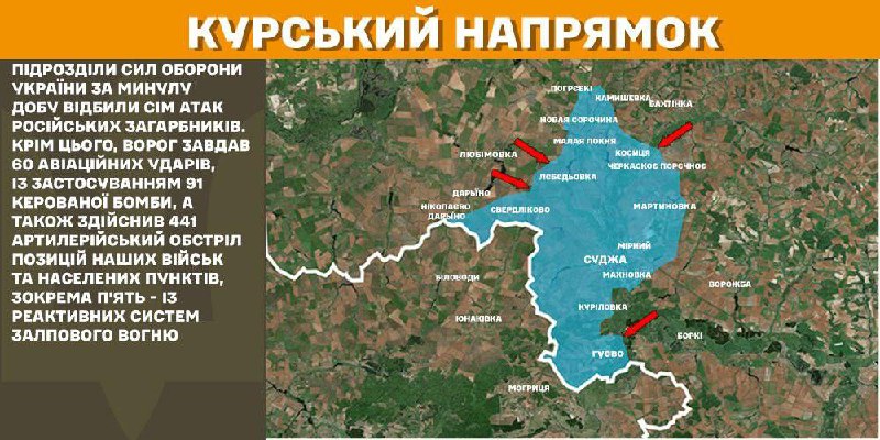 In Kursk region Ukrainian forces have repelled 7 Russian army assaults, - General Staff of Armed Forces of Ukraine reports