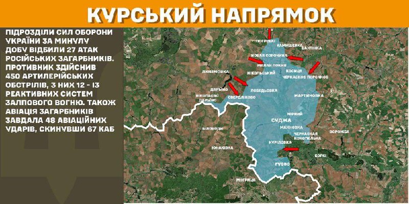 In Kursk region Ukrainian forces have repelled 27 Russian army assaults, - General Staff of Armed Forces of Ukraine reports