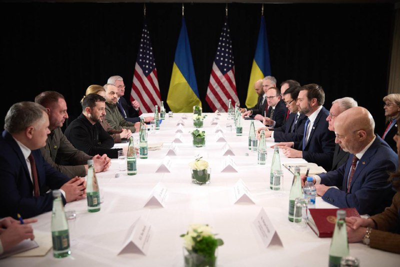 Ukrainian delegation headed by President Zelensky met with U.S. delegation headed by VP JD Vance in Munich