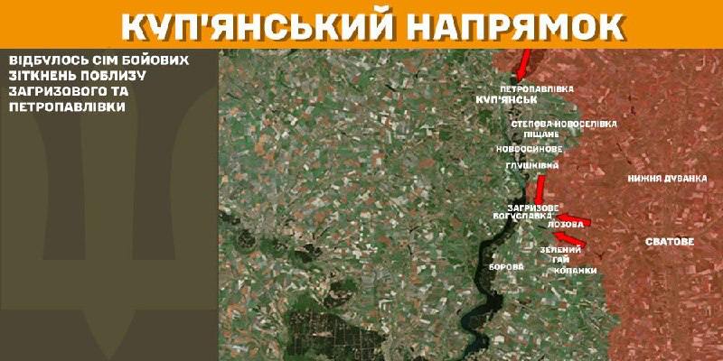 At Kupyansk axis clashes yesterday near Zahryzove and Petropavlivka, - General Staff of Armed Forces of Ukraine reports