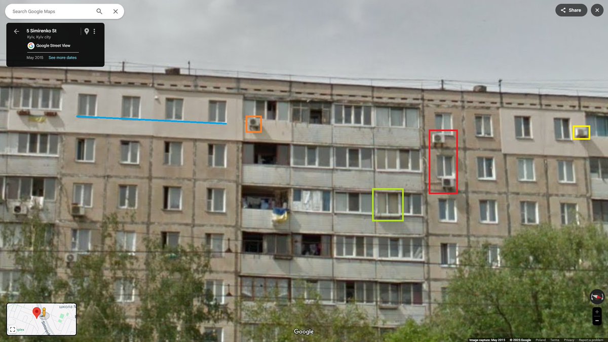 Поврежденный жилой дом в Киеве после российской атаки