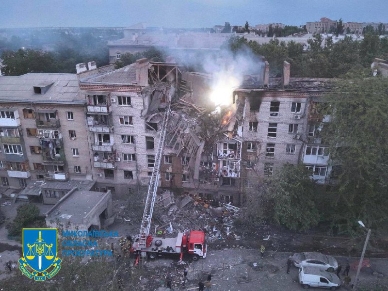 В Николаеве в результате удара беспилотника по жилому дому погиб 1 человек, 5 получили ранения