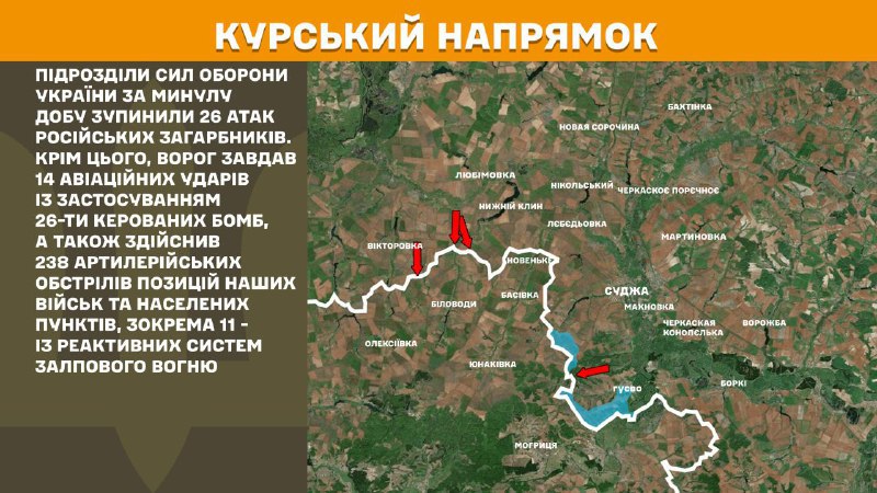 В Курской области украинские войска отразили 26 атак российских войск, - Генштаб ВСУ сообщает