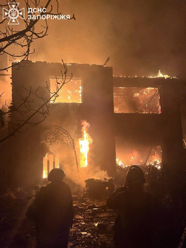 Fires in Zaporizhzhia as result of drones strikes