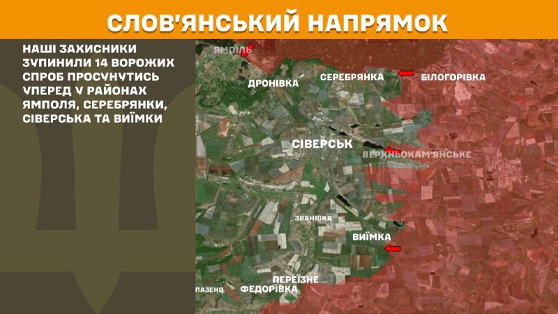 Des affrontements ont eu lieu hier près de Yampil, Serebryanka, Siversk et Vyyimka, en direction de Sloviansk, - rapporte l'état-major général des forces armées ukrainiennes
