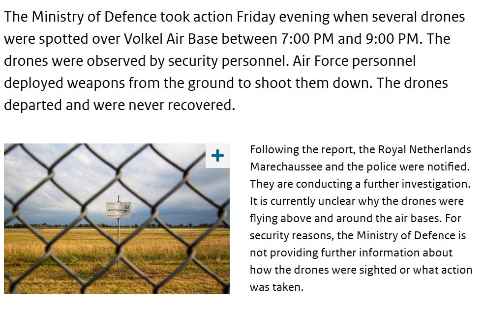 ВПС Нідерландів відкрили вогонь по безпілотниках над авіабазою Фолькель у Нідерландах