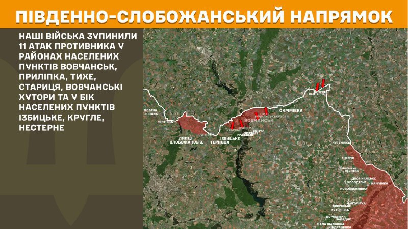 Hier, dans la direction de Slobozhansky Sud (Kharkiv), des affrontements se sont produits près de Vovchansk, Prylipka, Tykhe, Starytsya, Vovchanski Khutory et en direction d'Izbytske, Kruhle, Nesterne, - rapporte l'état-major général des forces armées d'Ukraine.