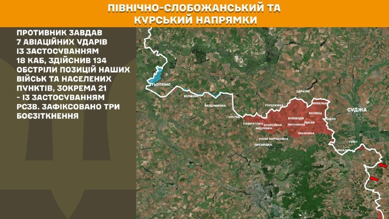На Курському та Північно-Слобожанському (Сумському) напрямках українські війська відбили 3 атаки російської армії, – повідомляє Генеральний штаб Збройних сил України