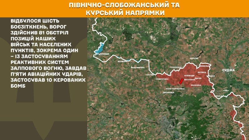 На Курском и Северо-Слобожанском (Сумском) направлениях украинские войска отразили 6 атак российских войск, - сообщает Генштаб ВСУ
