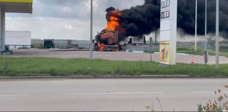 Skadovsk'taki benzin istasyonuna insansız hava aracı saldırısı
