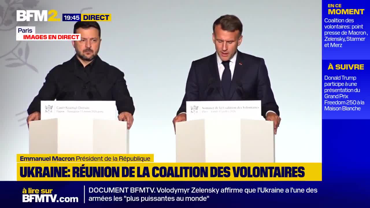 „Wir haben eine neue Koalition gebildet: die Anti-Raketen-Koalition, erklärte Emmanuel Macron auf einer Pressekonferenz im Anschluss an das Treffen der Freiwilligenkoalition zur Unterstützung der Ukraine gegen Russlands Angriffskrieg.