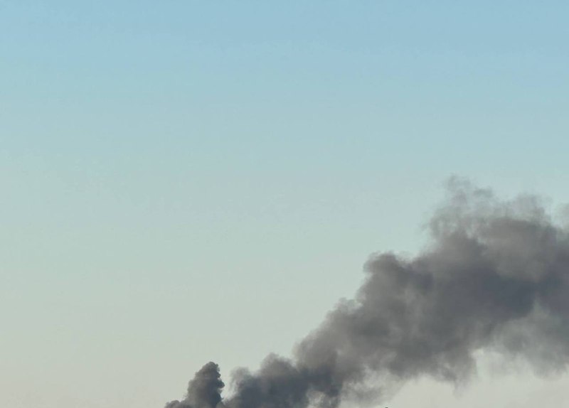 Smoke is rising after explosion in Dnipro city