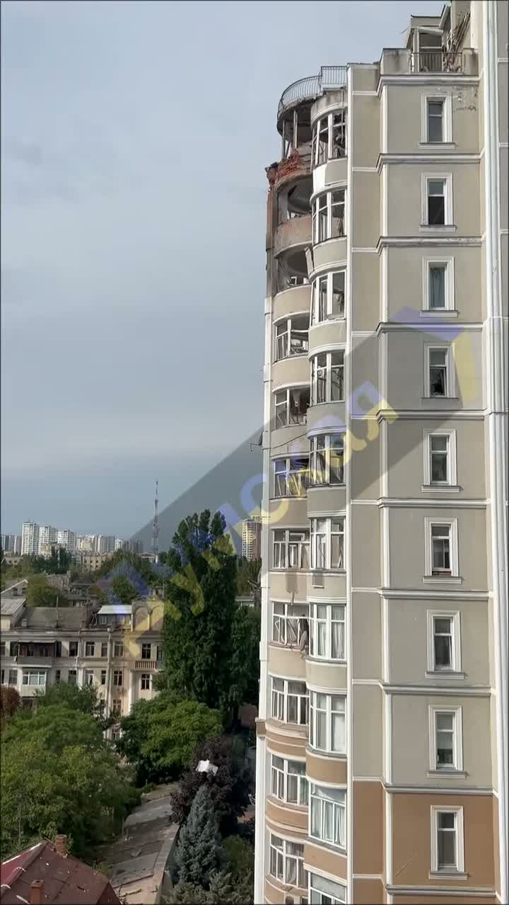 Residential houses were damaged as result of Russian strikes in Odesa