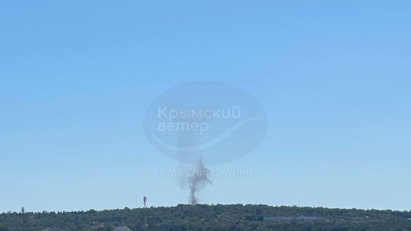 Smoke is rising after explosions near Sevastopol