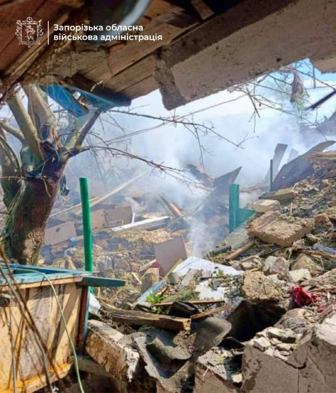 1 person killed, another wounded as result of an airstrike in Storchove village in Zaporizhzhia district