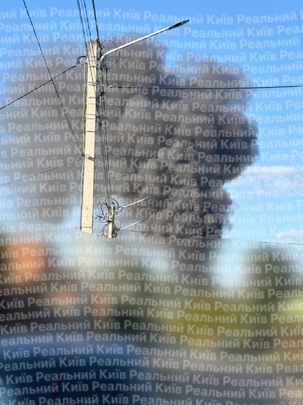 Large fire in Kyiv region as result of Russian strike