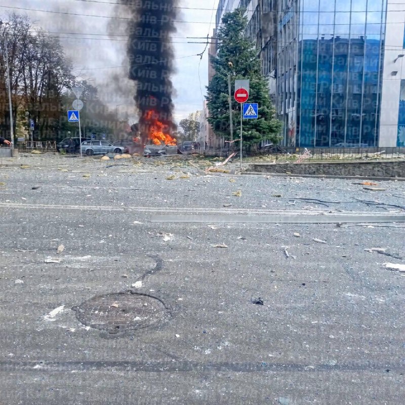 3 people killed, 7 wounded as result of Russian strike near office building in Kyiv