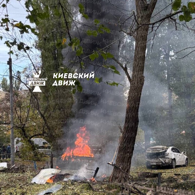 Debris of the drone crashed near residential house in Kyiv