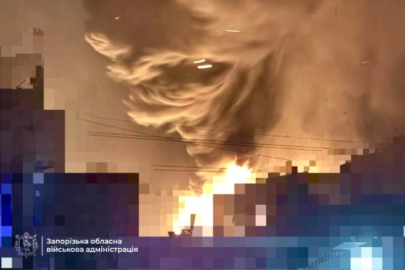 Devastating fire rages after attack on Zaporizhzhia