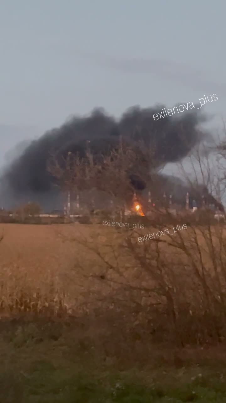 Fire at the Nikolska oil pumping station near Michurinsk, Tambov region