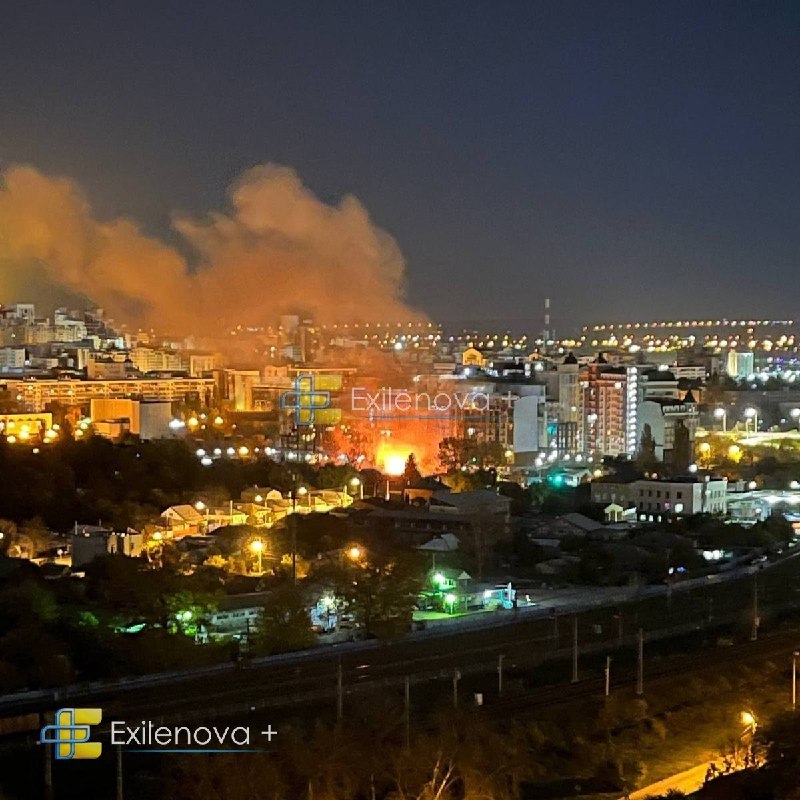 Fire reported in Belgorod after drones strikes